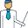 outline of man giving presentation icon